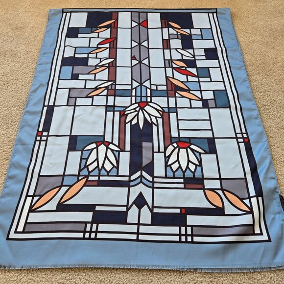 NEW Frank Lloyd Wright Water Lillies Scarf Silk/Viscose/Poly - Picture 6 of 11